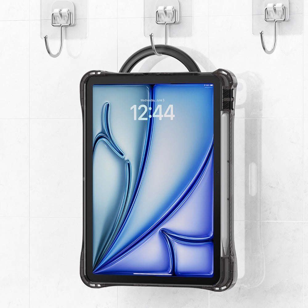 Estuche transparent b series modelo ipad air 11 2024 color negro con strap