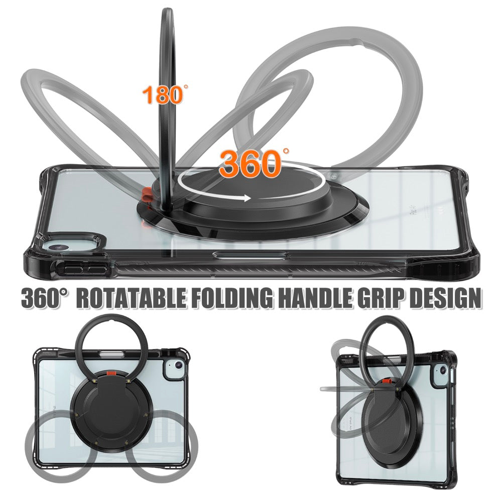 Estuche transparent b series modelo ipad air 11 2024 color negro con strap