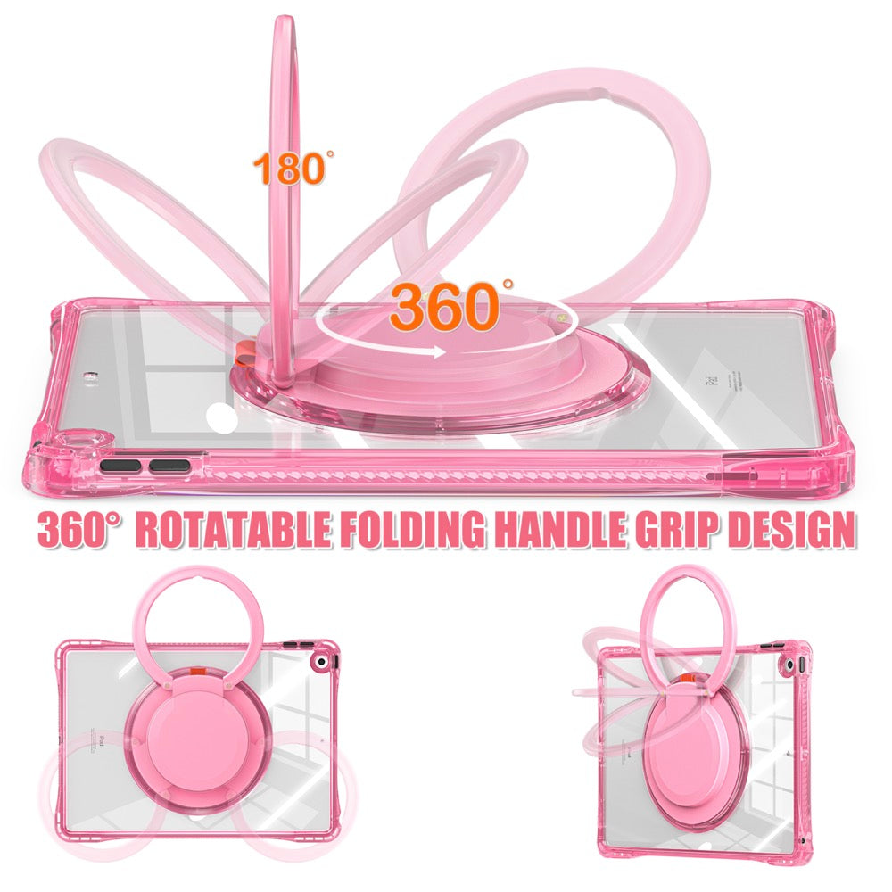 Estuche transparent b series modelo ipad 10.2 color fucsia con strap