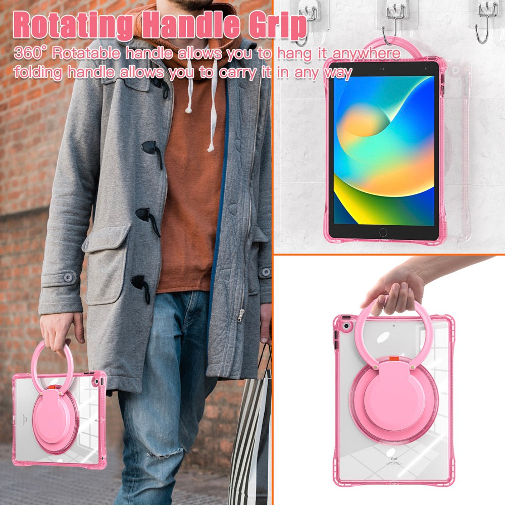 Estuche transparent b series modelo ipad 10.2 color fucsia con strap