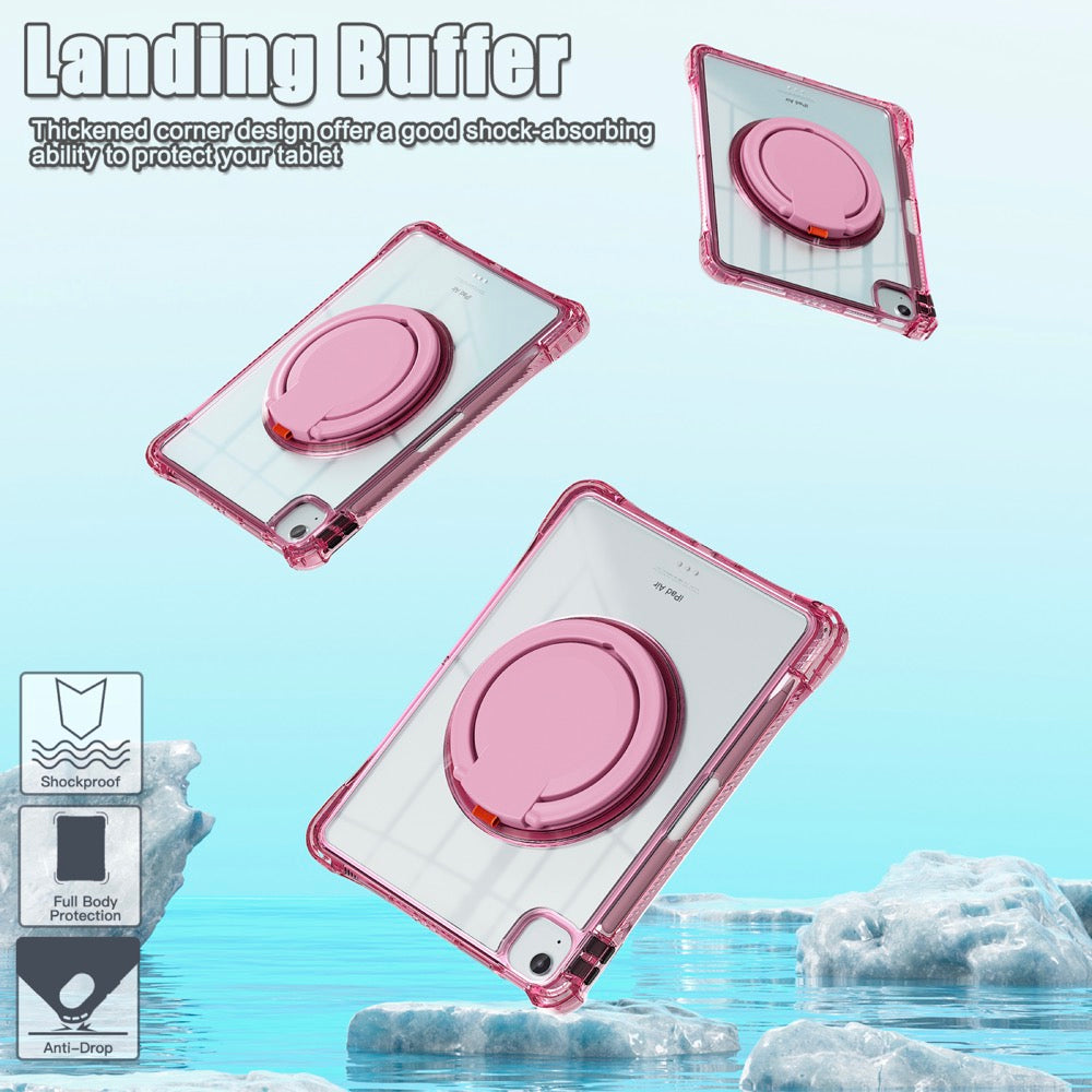 Estuche transparent b series modelo ipad air 11 2024 color fucsia con strap