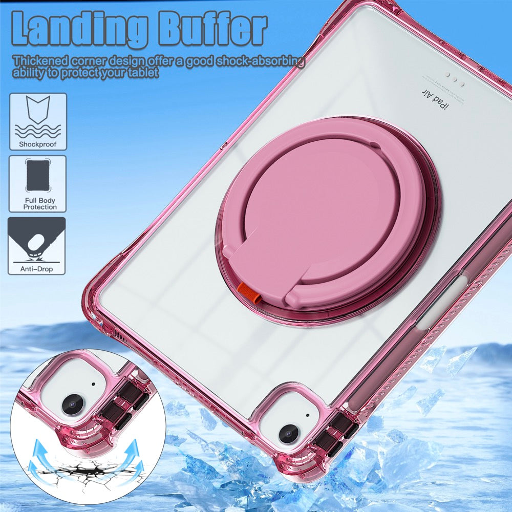 Estuche transparent b series modelo ipad air 11 2024 color fucsia con strap