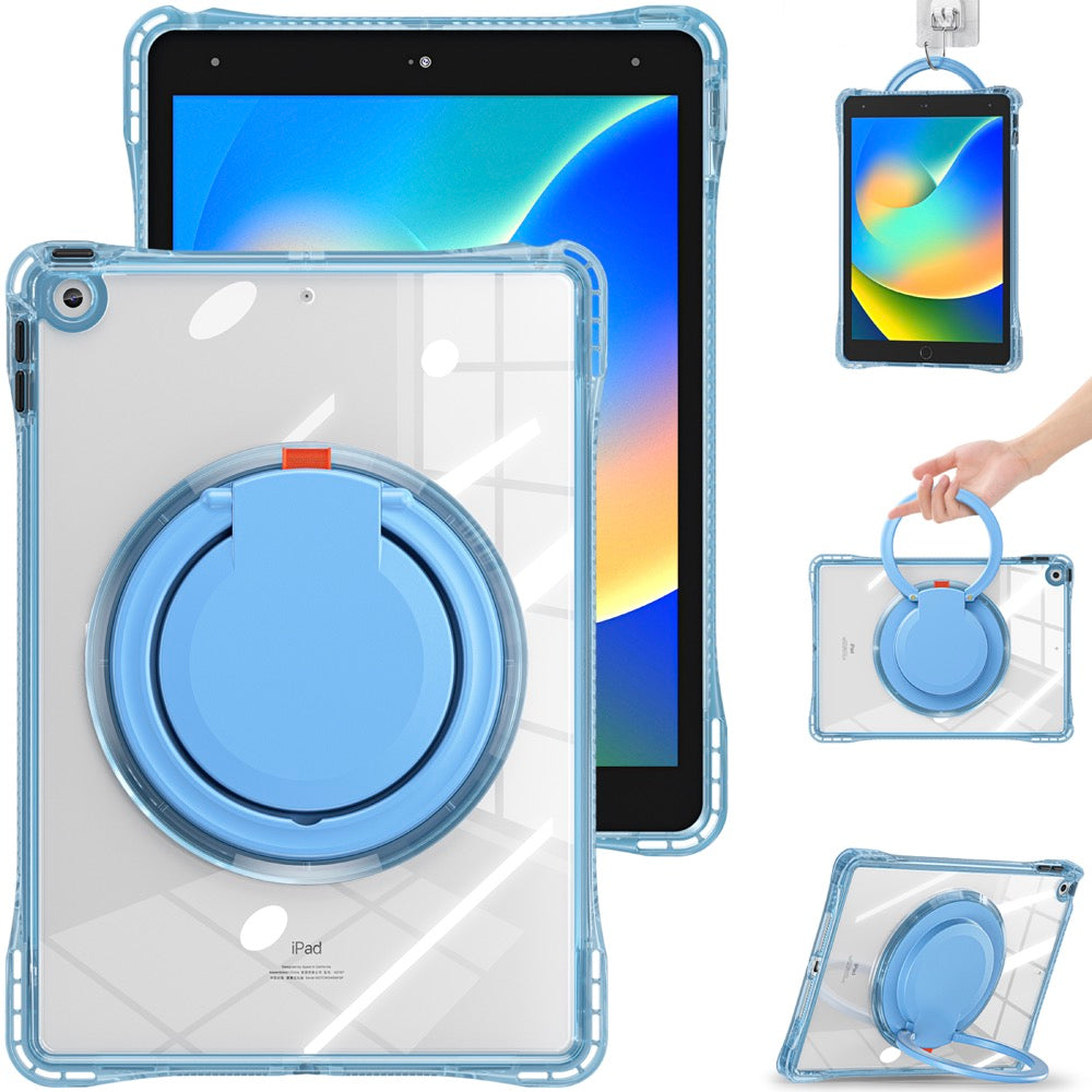 Estuche transparent b series modelo ipad 10.2 color celeste con strap