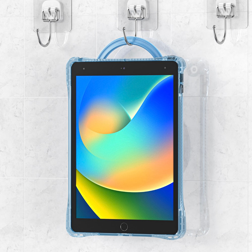 Estuche transparent b series modelo ipad 10.2 color celeste con strap
