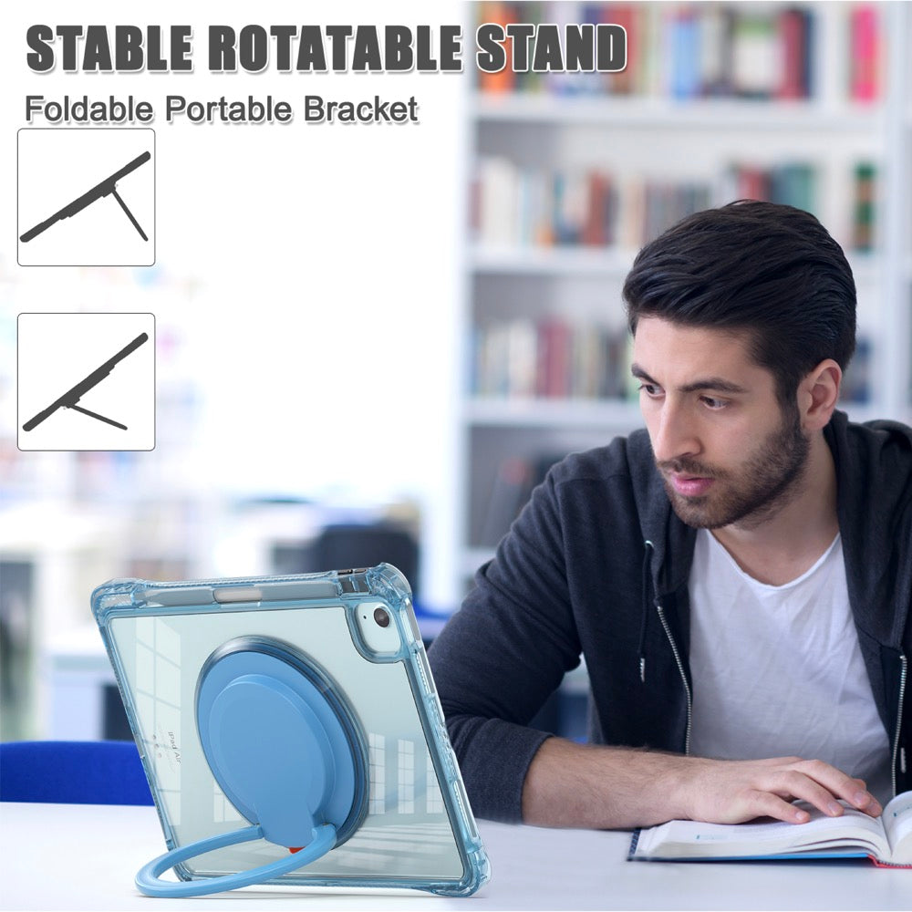 Estuche transparent b series modelo ipad air 11 2024 color celeste con strap