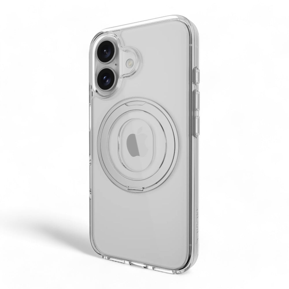 Estuche switcheasy magstand iphone 16 magstand 360 m rotating ring protective case color transparente