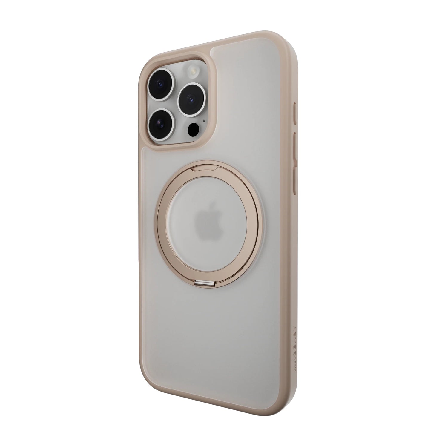 Estuche switcheasy magstand iphone 16 pro magstand 360 m rotating ring protective case color rosado arena