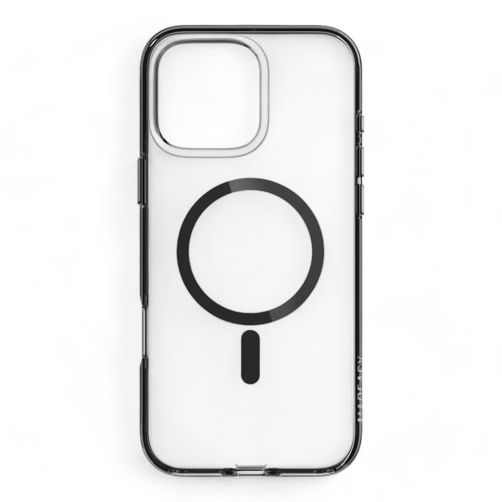 Estuche mageasy skin iphone 16 pro bright m never yellowing shockproof clear case color gris ceniza/gris claro