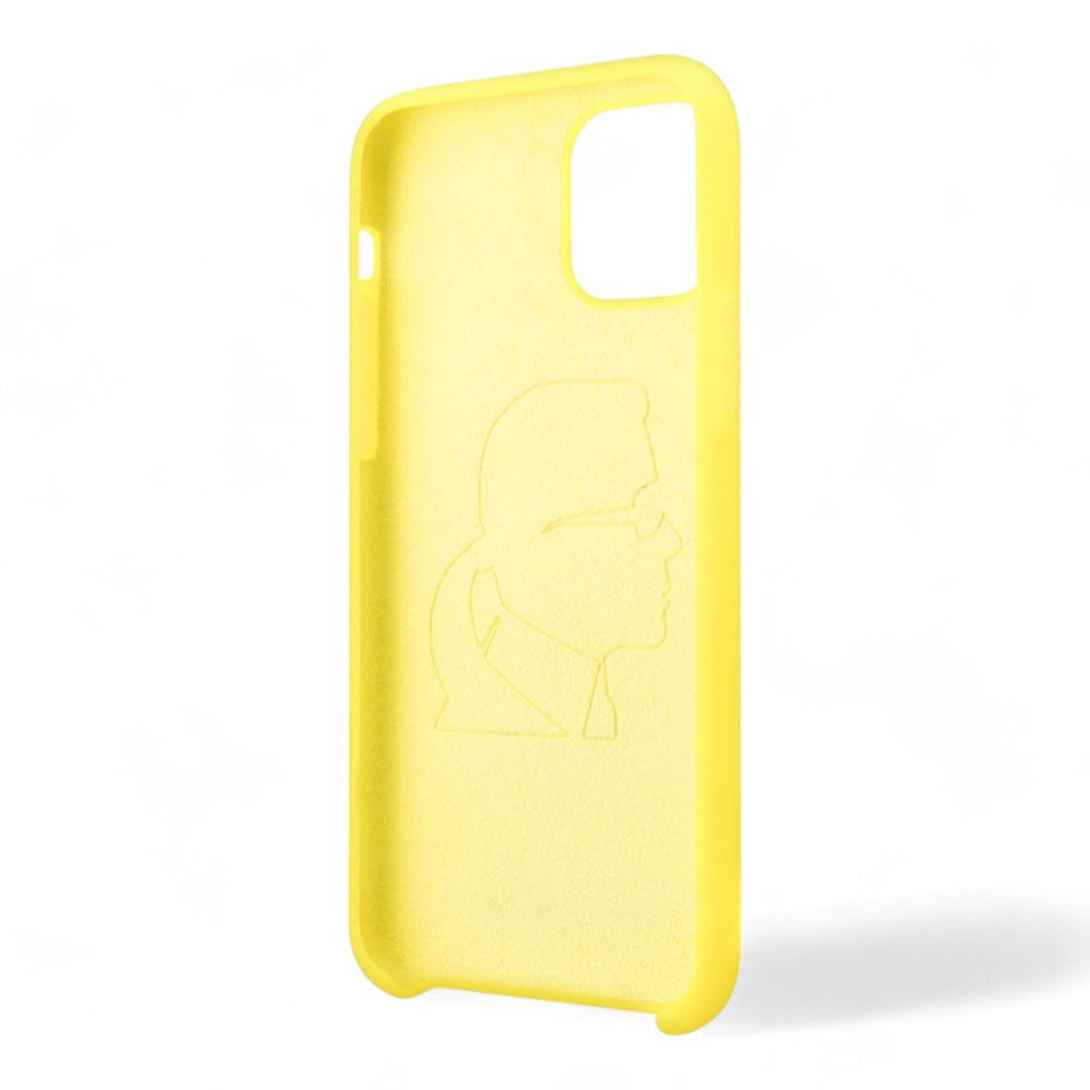 Estuche karl lagerfeld silicone ikonik black outline yellow iphone 11 color amarillo