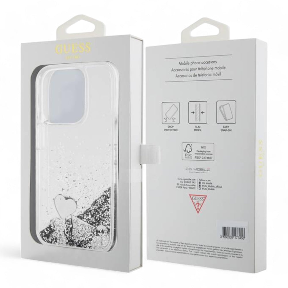 Estuche Guess Glitter Charms para iPhone 15 Pro Max - Gris - 0714406000130284