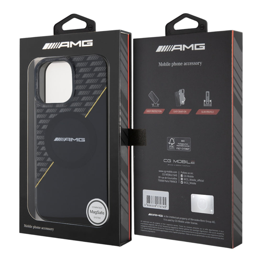 Estuche AMG Skin iPhone 16 Pro Max - Negro Amarillo - 0714407000050157