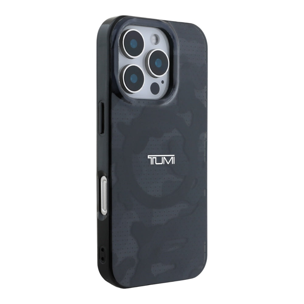 Estuche tumi skin iphone 16 pro tumi hc double layer pc/tpu magsafe camo print color gris