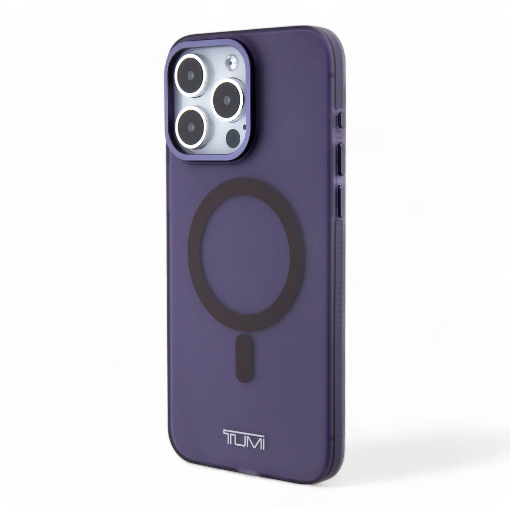 Estuche tumi hc frosted magsafe transparent iphone 15 pro max color morado