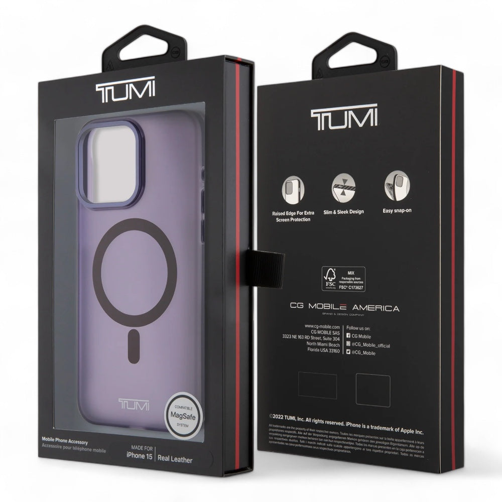 Estuche tumi hc frosted magsafe transparent iphone 15 pro max color morado