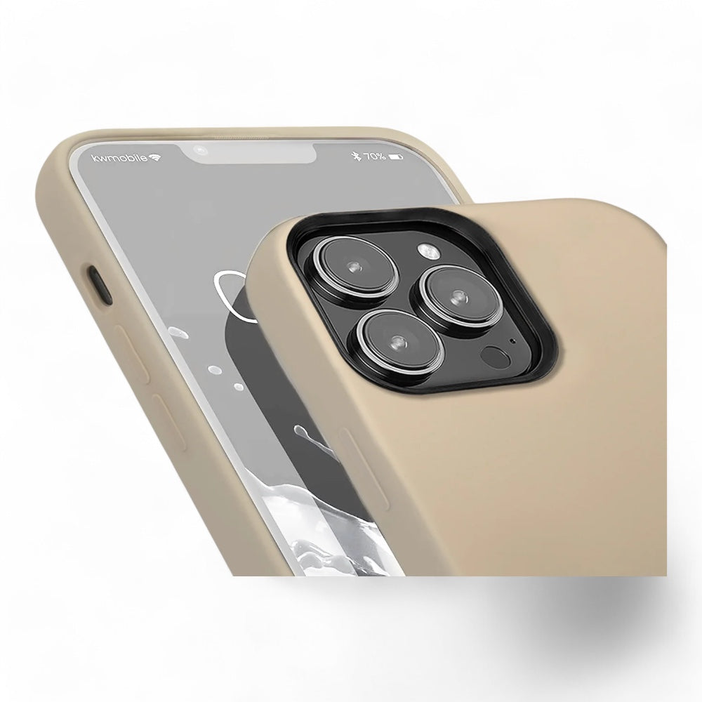 Estuche tumi hc women liquid silicone khaki iphone 14 pro max color dorado