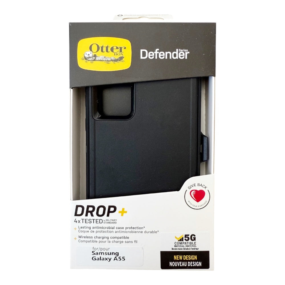 Estuche otterbox defender con clip color negro modelo samsung a55