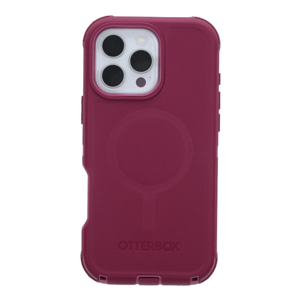 Estuche otterbox defender con magsafe y clip color corinto modelo iphone 16 pro