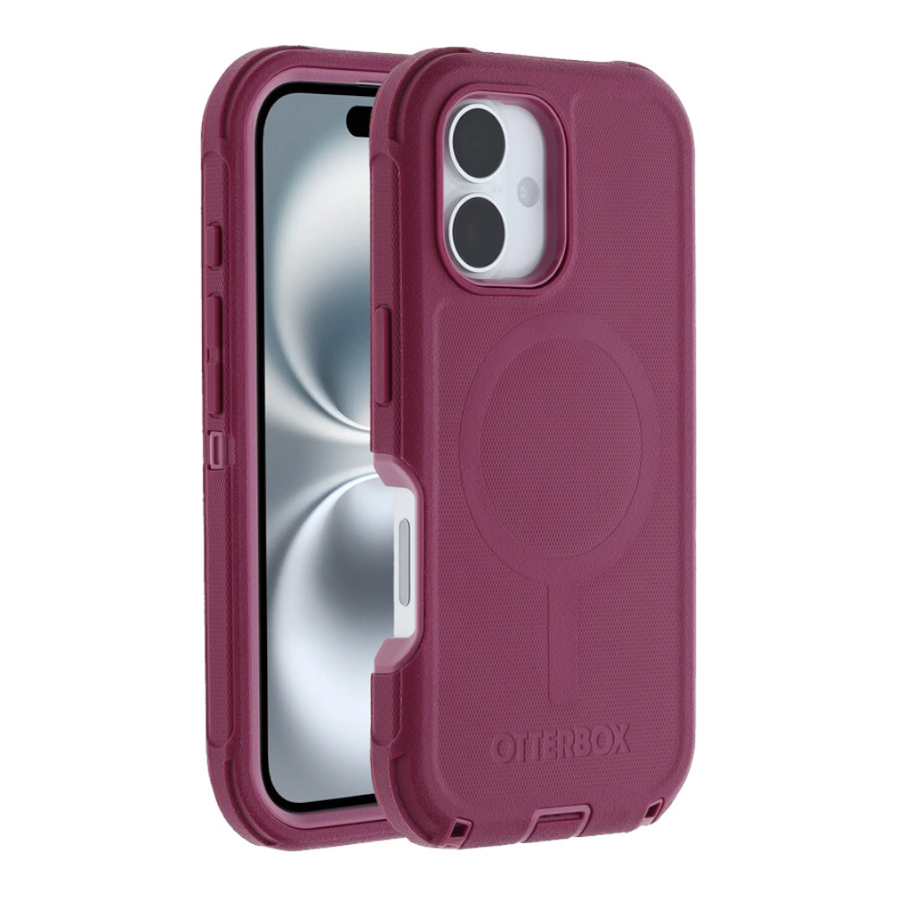 Case OtterBox defender con magsafe y clip color corinto modelo iphone 16