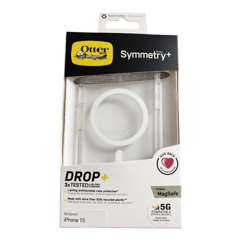 Estuche otterbox symmetry iphone 15 magsafe color transparente