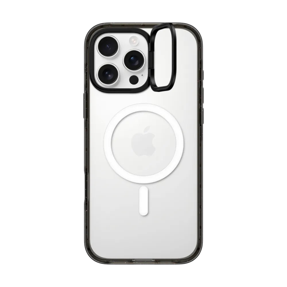 Casetify ring stand con magsafe marco negro iphone 14 pro max color transparente