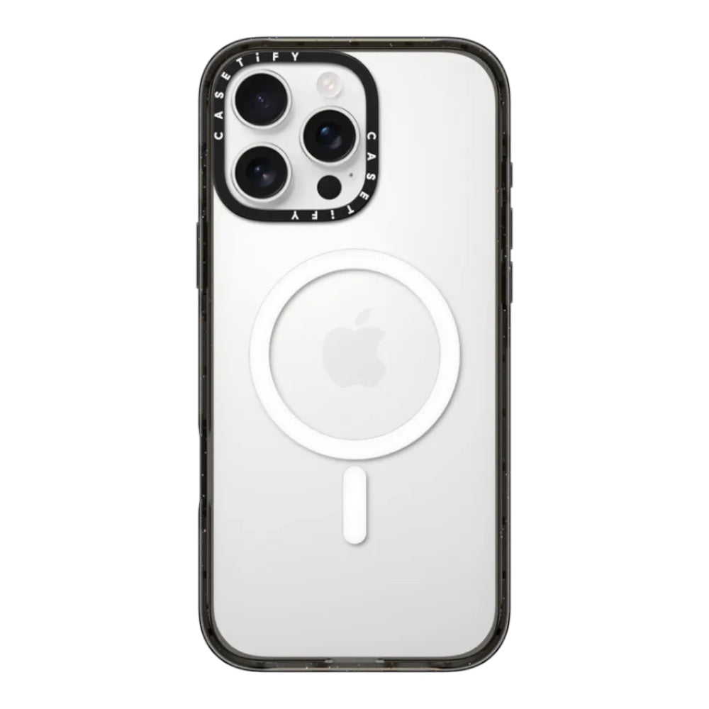 Casetify impact con magsafe iphone 16 pro color transparente con marco negro