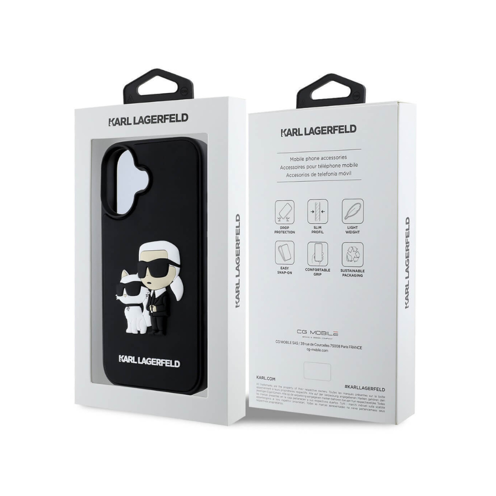 Karl Lagerfeld hc 3d rubber kc nft black iphone 16