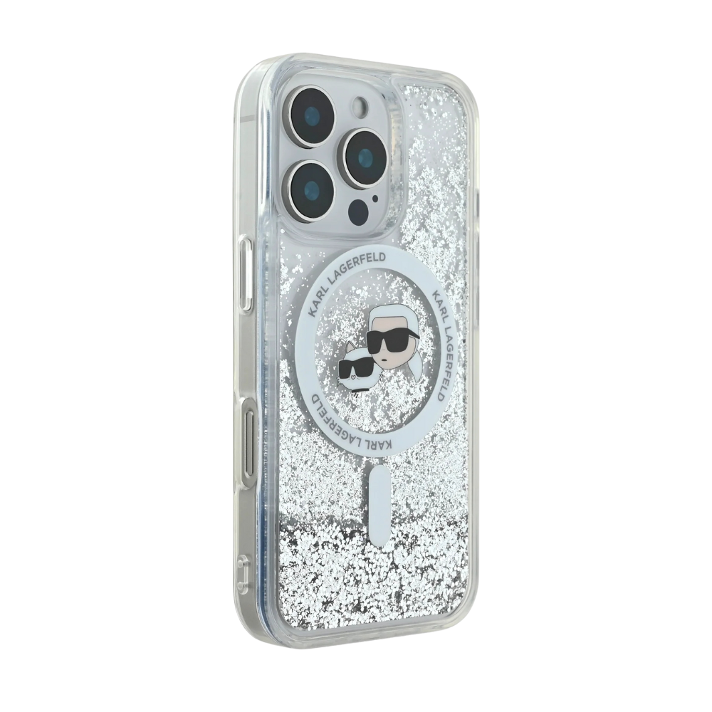 Karl Lagerfeld hc magsafe liq. glitter kc heads transparent iphone 16 pro