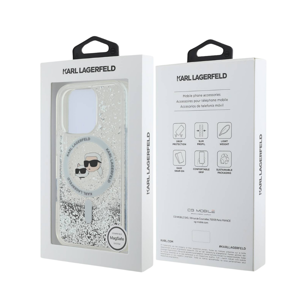 Karl Lagerfeld hc magsafe liq. glitter kc heads transparent iphone 16