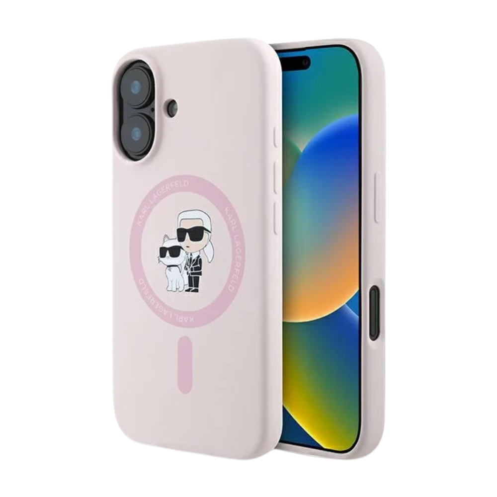 Karl Lagerfeld hc magsafe silicone kc heads ring pink iphone 16