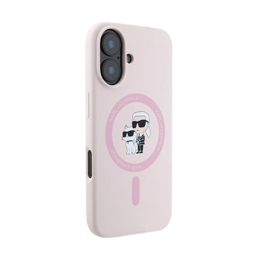 Estuche Karl Lagerfeld Hc MagSafe Silicone Kc Heads Ring Pink - 0759000024