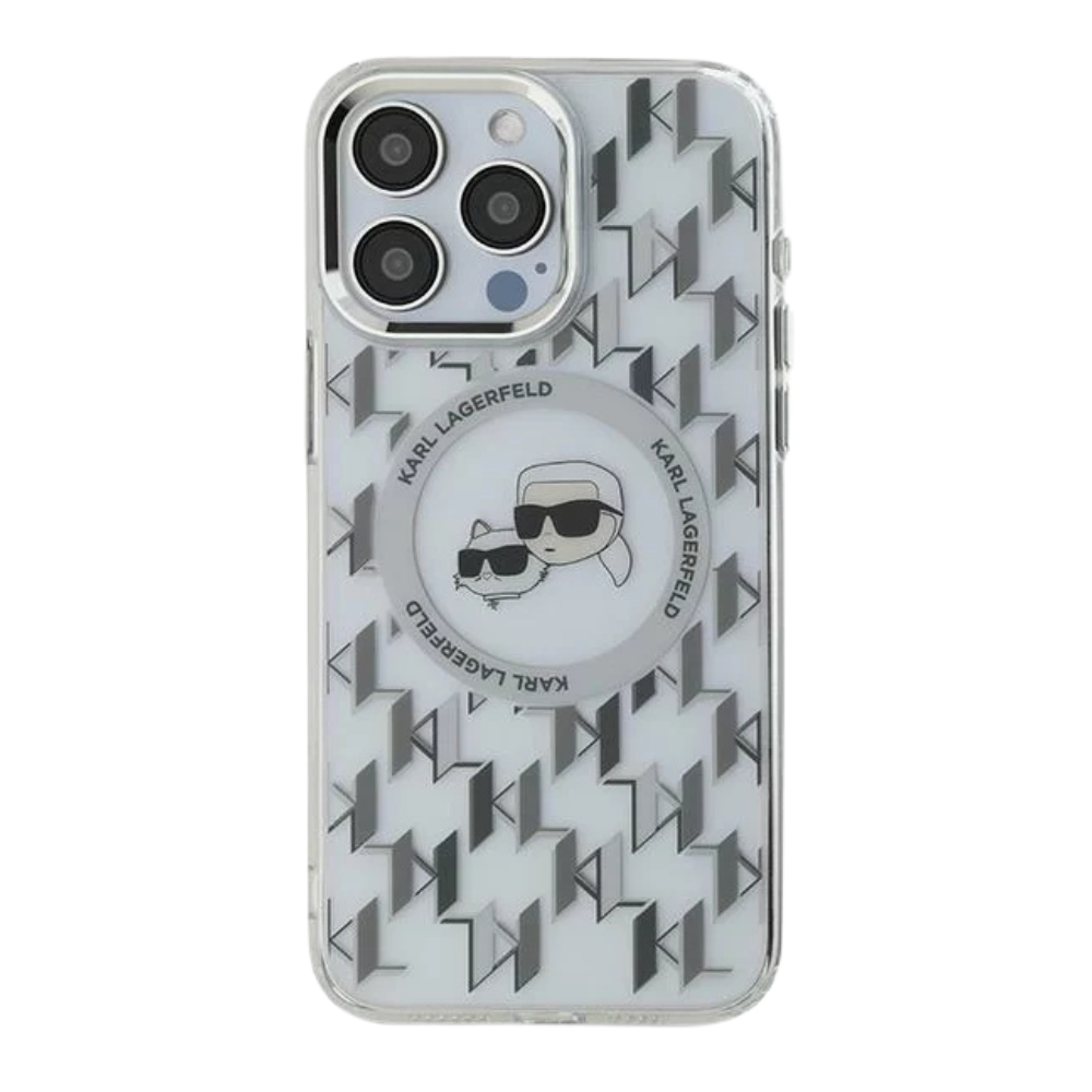Karl Lagerfeld hc magsafe iml metal monogram kc heads transparent iphone 16 pro max