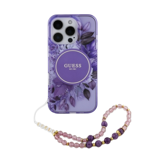 Estuche GUESS Hc MagSafe Iml Flowers Purple - 0760000005