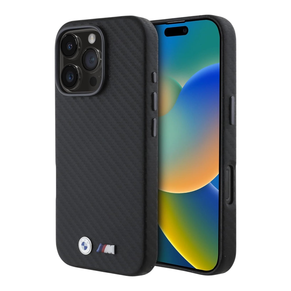 BMW hc m pu carbon full wrapped metal black iphone 16 pro max