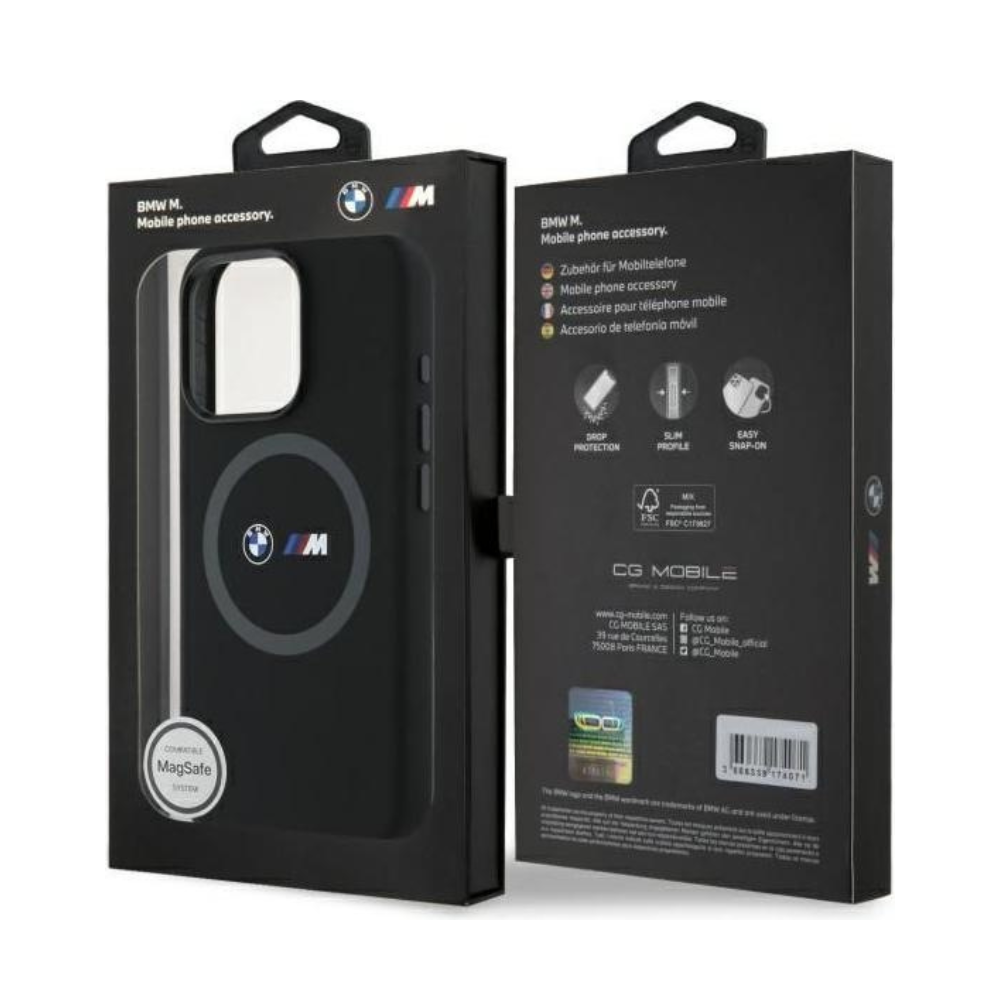 BMW hc m magsafe silicone printed ring black iphone 16 pro