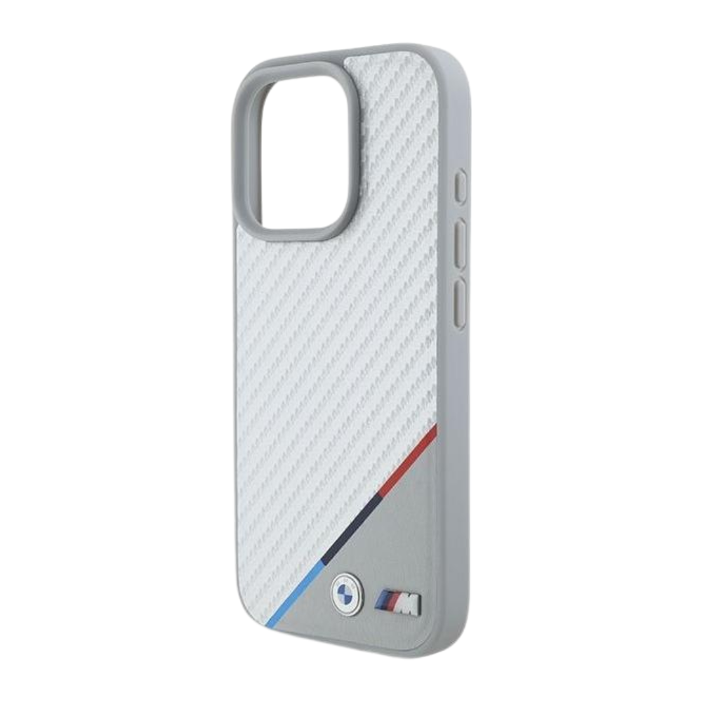 BMW hc m magsafe pu carbon tricolor line grey iphone 16 pro max