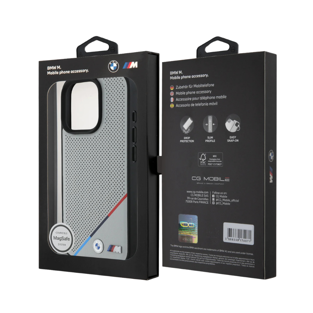 Estuche BMW Hc M MagSafe para iPhone 16 Pro Max - Gris - 0763000022