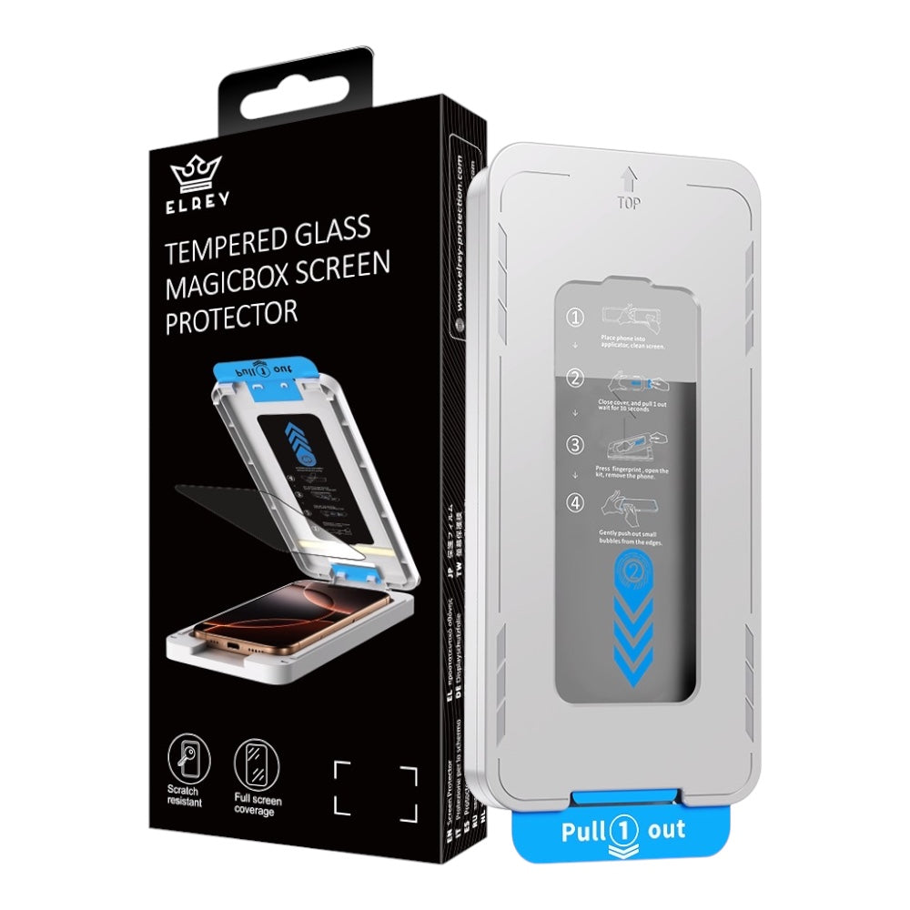 El Rey tempered glass PRIVACY magicbox screen protector for iphone 14