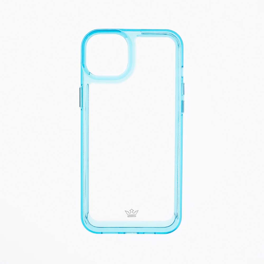 Estuche transparente el rey marco de apple iphone 13 pro max color turquesa / transparente