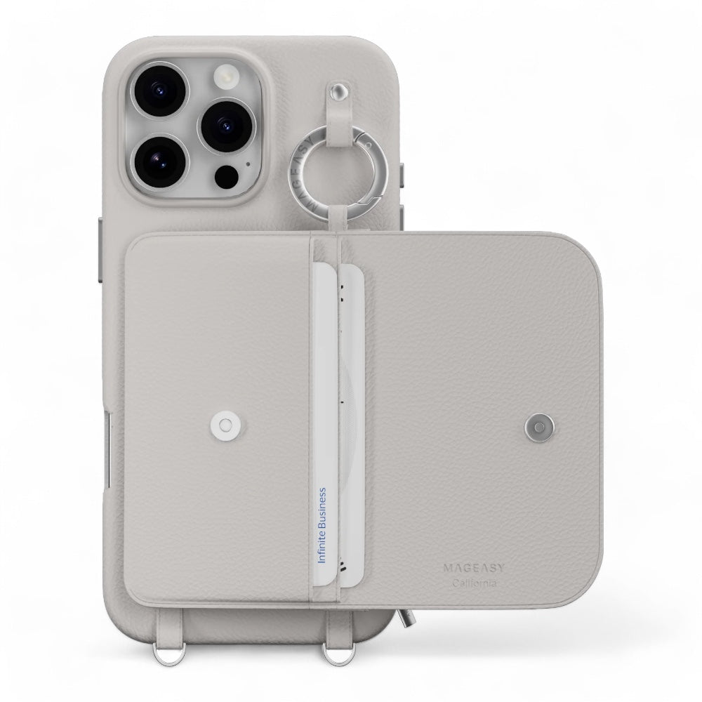 Estuche switcheasy wallet iphone 16 pro pouch m wallet phone case with stand color gris
