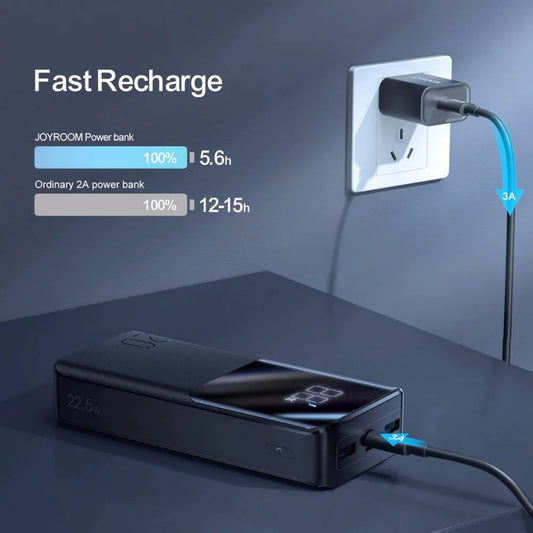 Joyroom 20,000 mAh 30w dos puertos usb y 1 tipo c con linterna