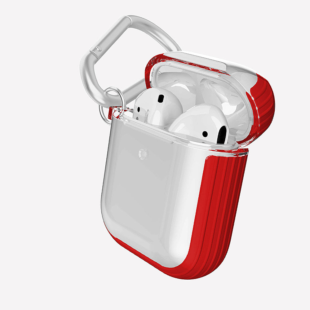 Estuche proteccion xdoria defense clear for airpods 1 / 2 apple gen 1 , gen 2 color rojo