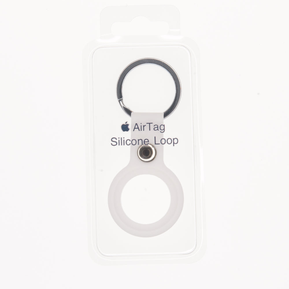 Estuche silicon el rey silicon abierto ambolado airtag apple todos color blanco