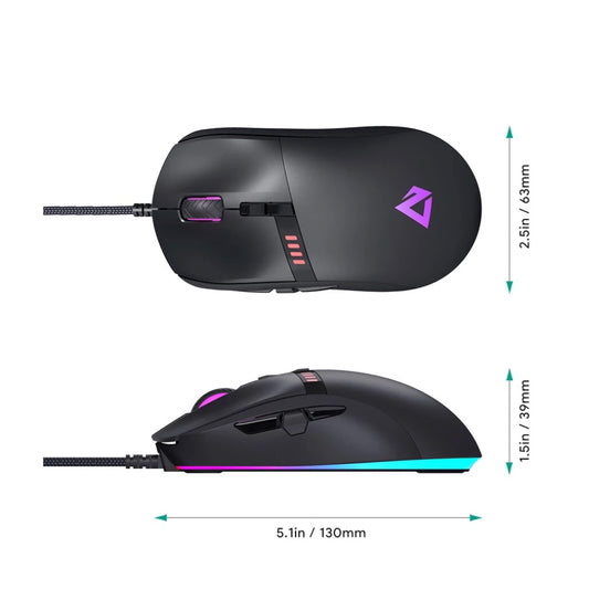 Aukey Gaming Knight RGB Mouse 10000 DPI - AUK17