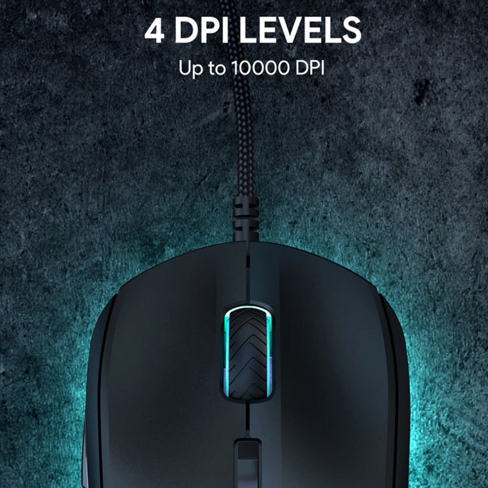 Gadget aukey gaming knight rgb mouse 10000 dpi resolution con cable usb