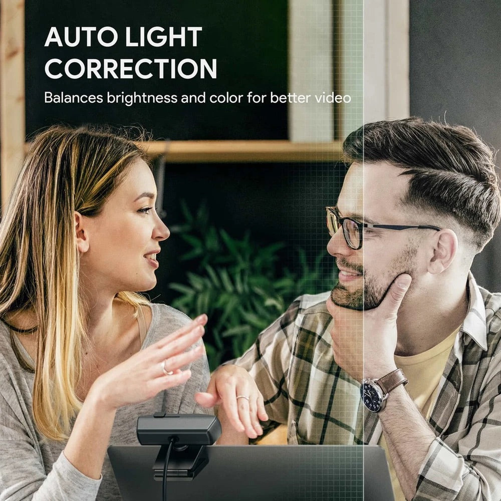 Gadget aukey webcam camara para computadora de 1080p con enfoque automatico color negro