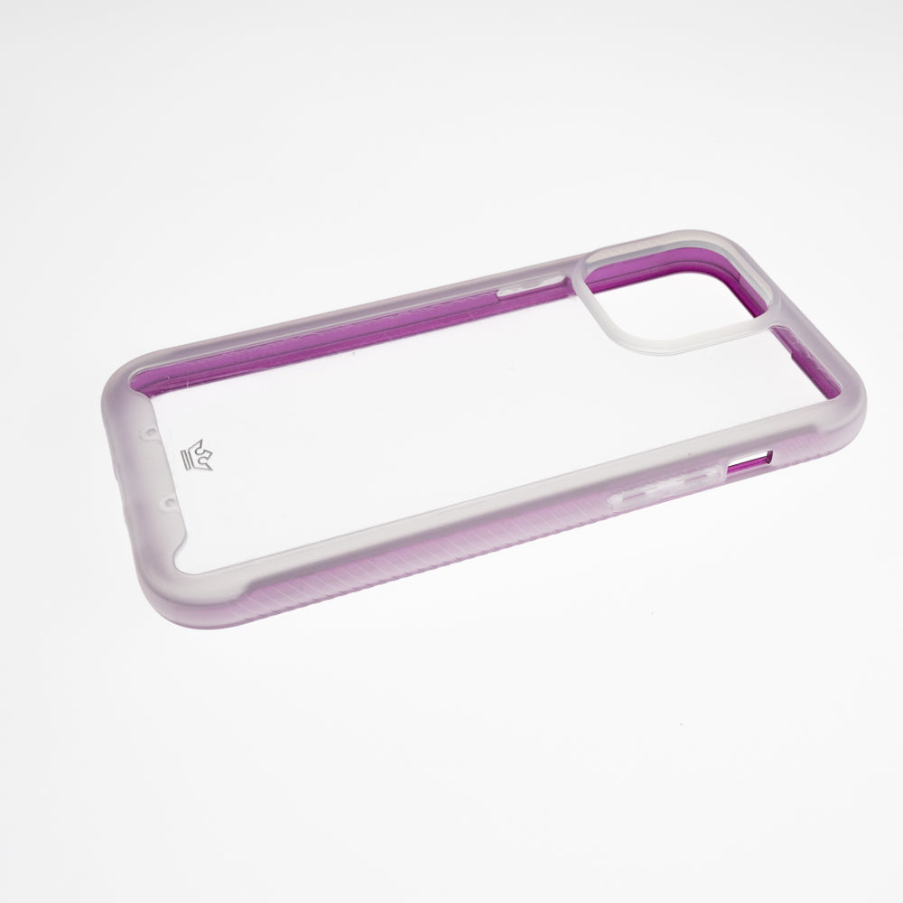 Estuche transparente el rey super bumper de atra apple iphone 13 pro , iphone 13 pro max color morado / transparente