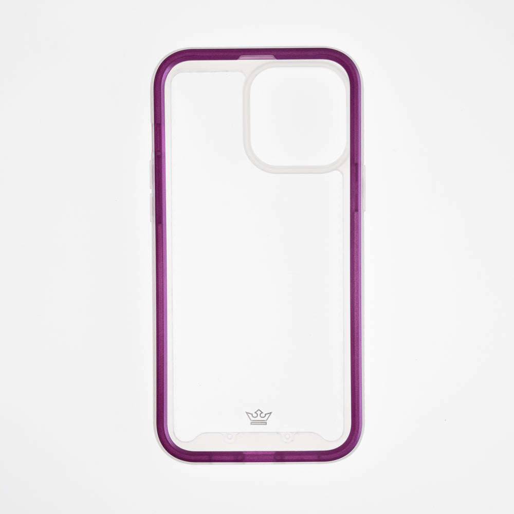 Estuche transparente el rey super bumper de atra apple iphone 13 pro , iphone 13 pro max color morado / transparente