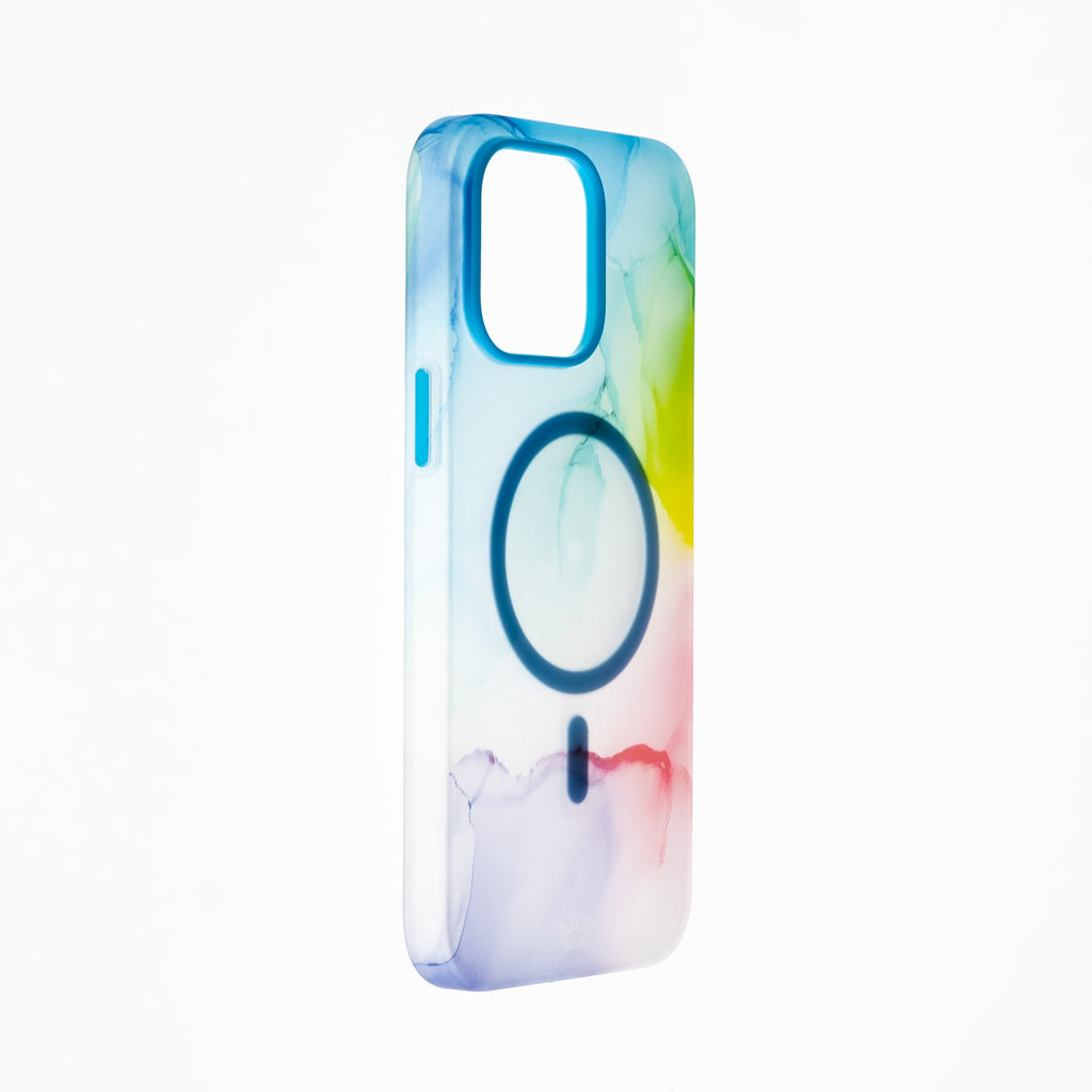 Estuche clasico el rey figura apple iphone 14 pro color arcoiris