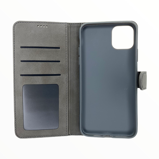 Estuche carteras lc imeeke folio libreta con porta tarjeta apple iphone 12 , iphone 12 pro color gris