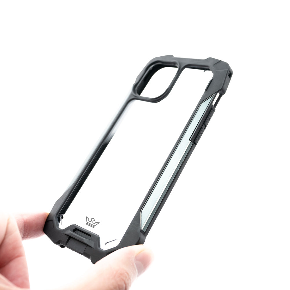 Estuche clasico el rey impact 10 metros de proteccion apple iphone 12 pro max color negro / gris